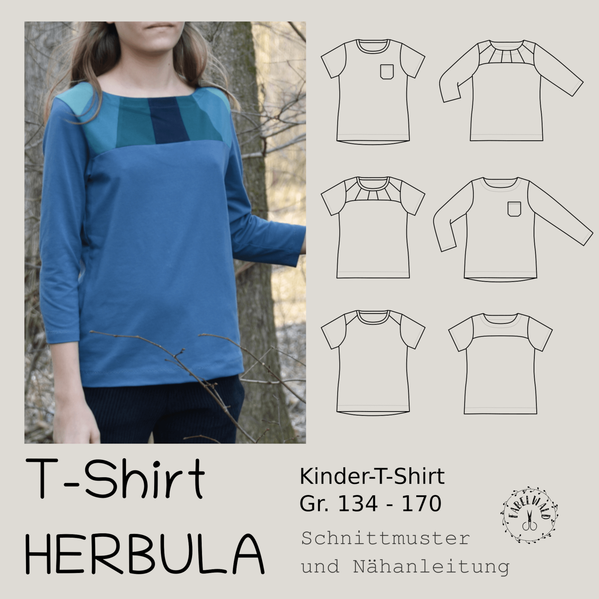 Schnittmuster T-Shirt HERBULA Gr. 134-170 - Sewando