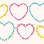 6x Stickdatei Deko Herz ITH mit Applikation - Sewando
