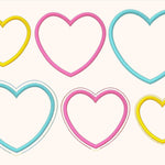 6x Stickdatei Deko Herz ITH mit Applikation - Sewando
