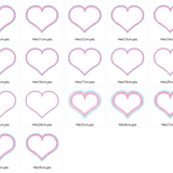 Stickdatei Herz Buttons Rahmen doppelter Rand 17 Größen Applikation