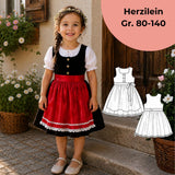 Schnittmuster Dirndl Herzilein Gr. 80-140