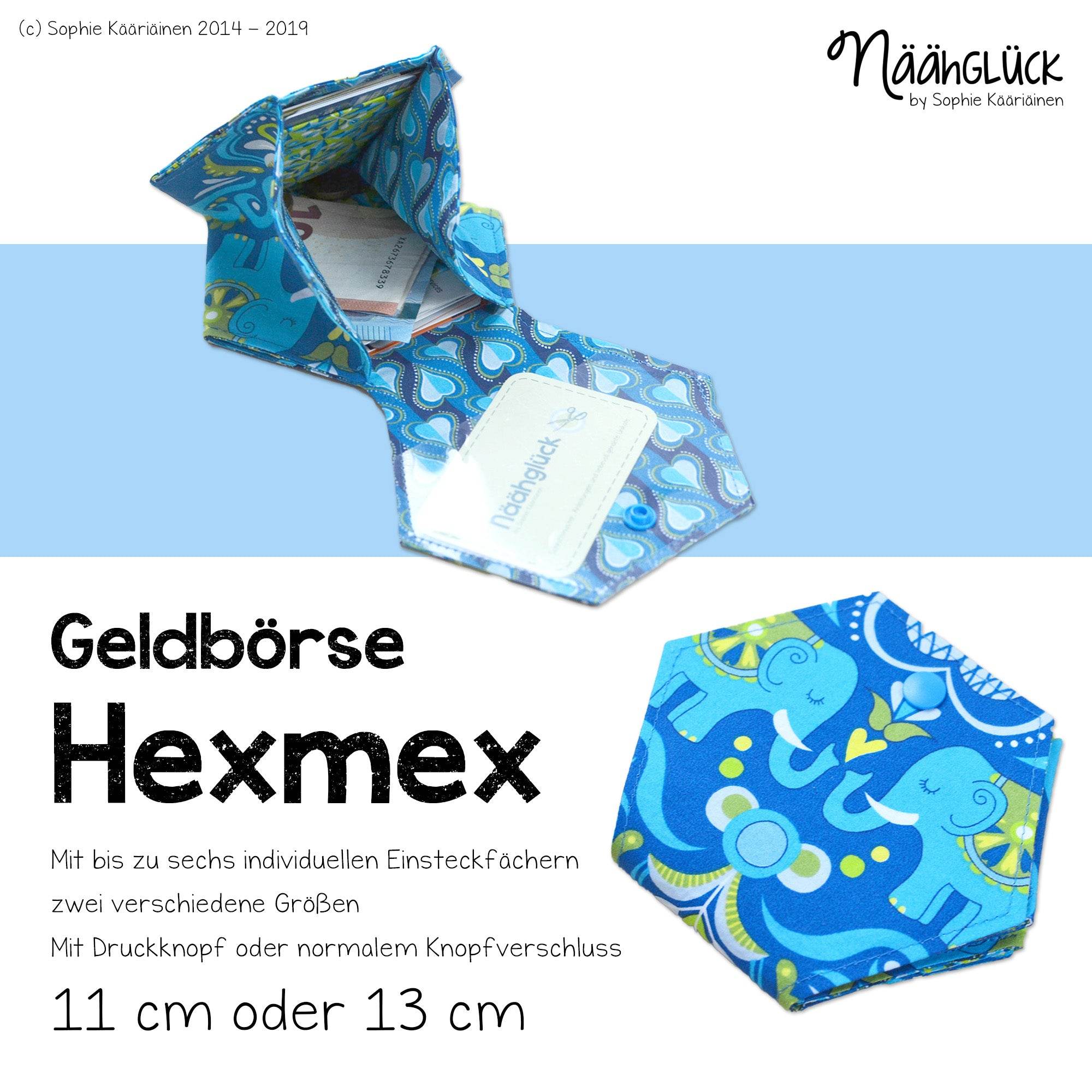 Schnittmuster Hexmex – Sechseckige Geldbörse - Sewando