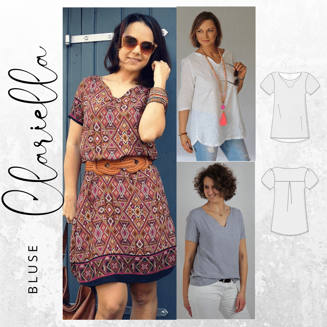 Schnittmuster Bluse CLARIELLA Gr. XS-XL - Sewando