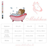 Mädchen in der Wanne Stickdatei – sprudelndes Glück für deine Stickmaschine - Sewando