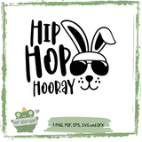 Plotterdatei Hip Hop Hooray – cooler Osterhase mit Sonnenbrille - Sewando