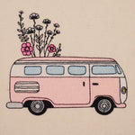 Stickdatei Retro Bus Camper Wohnwagen Hippie - Sewando