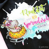 Druckmotiv Nilpferd "Realität" Sublimation, Bügelbild