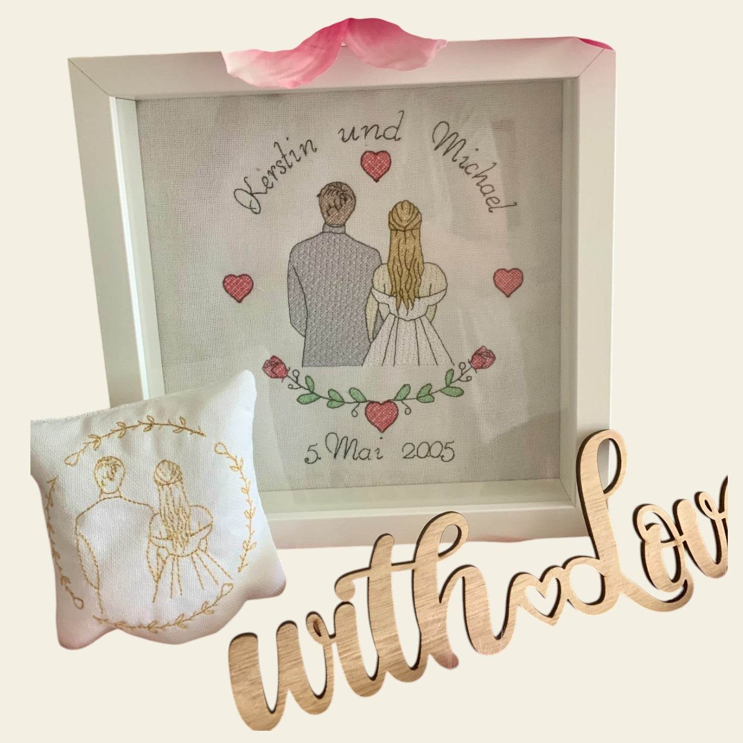 Stickdatei Hochzeit Brautpaar Line Art Set 949 - Sewando