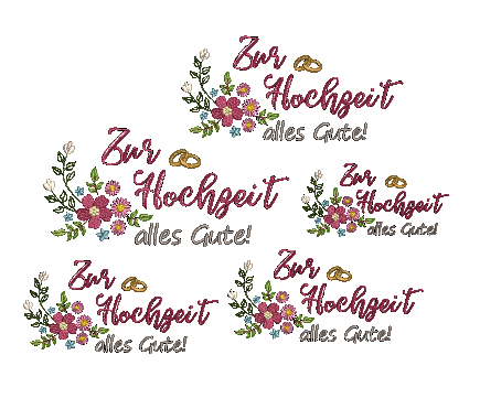 Stickdatei Blumen Hochzeit alles Gute - Sewando