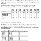 Holzfäller-Jäggli, Schnittmuster Grösse 74-164