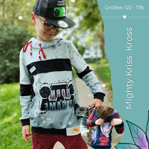 Schnittmuster Hoodie Mighty Kriss Kross Gr.122 - 176 - Sewando