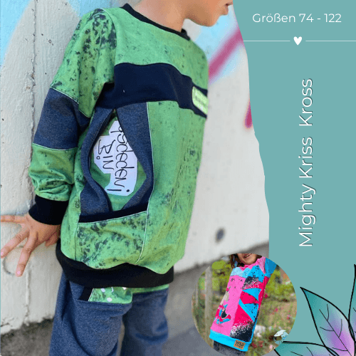 Schnittmuster Hoodie Mighty Kriss Kross Gr.74 - 122 - Sewando