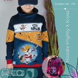 Schnittmuster Hoodie Mighty X Kross Gr.122 - 176 - Sewando
