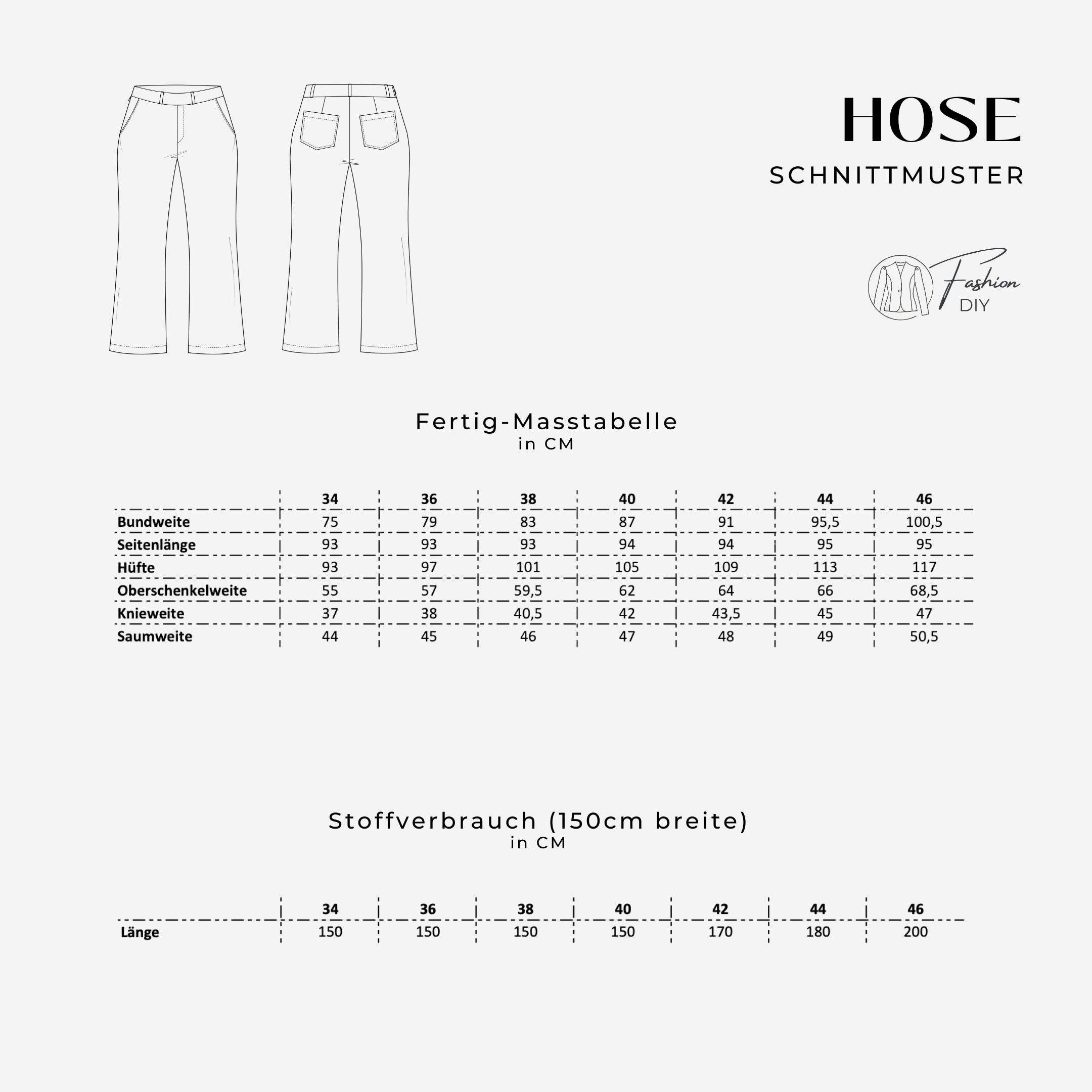 BootCut Hose mit Reissverschluss in der Seitennaht Gr. 34-46 - Sewando