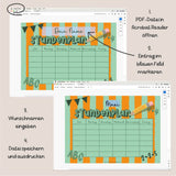 Stundenplan mit eigenem Namen - orange / lila - Printable - Sewando