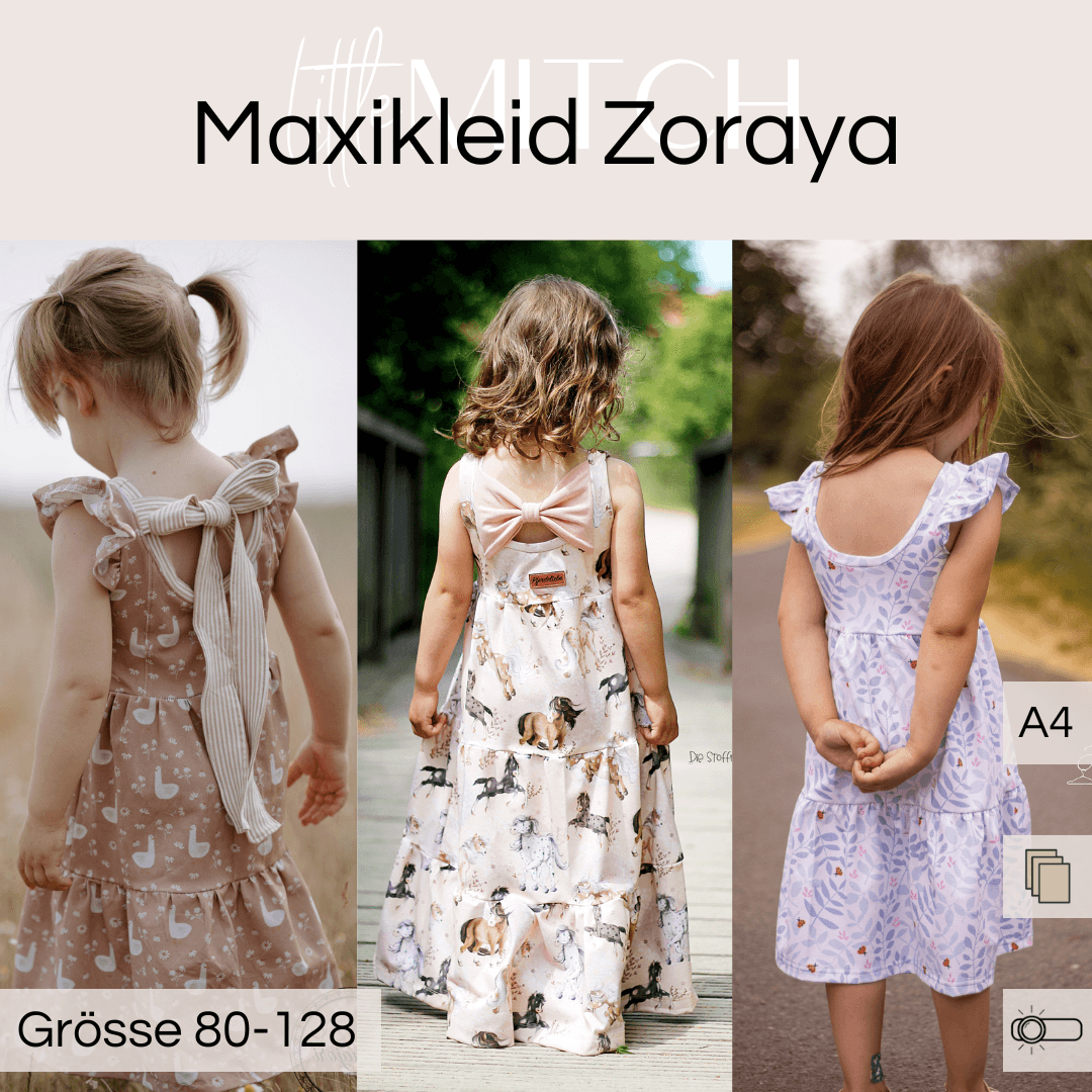 Schnittmuster Maxikleid Zoraya Mini Gr. 80-128 - Sewando