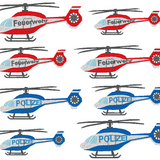 Stickdatei - kleiner Hubschrauber Feuerwehr Polizei FIRE Police