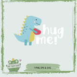 Plotterdatei Dino "Hug Me" – süßes Kinder-Motiv für T-Shirts & Co. (SVG, PNG, EPS)
