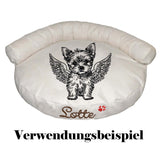 Stickdatei Yorkshire Terrier Engel "Julia" - realistisch - FÜR HELLE STOFFE