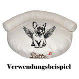Stickdatei Engel Französische Bulldogge  "Abigal" - realistisch - FÜR HELLE STOFFE