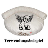 Stickdatei Englische Bulldogge Engel "Linus" - realistisch - FÜR HELLE STOFFE