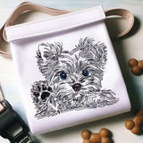 WENIGER STICHE - Stickdatei Yorkshire Terrier "Benny" -  LIGHT - für Helle Stoffe