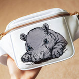 Stickdatei Applikation Nilpferd Hippo "Eugen" - realistisch - FÜR HELLE & DUNKLE STOFFE
