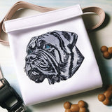 Stickdatei Applikation Mastiff "Marta" - realistisch - FÜR HELLE & DUNKLE STOFFE