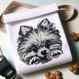 Stickdatei Applikation Pomeranian "Lou" - realistisch - FÜR HELLE & DUNKLE STOFFE