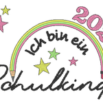 Stickdatei - Ich bin ein Schulkind 2025 (Regenbogen-Stift) - Sewando