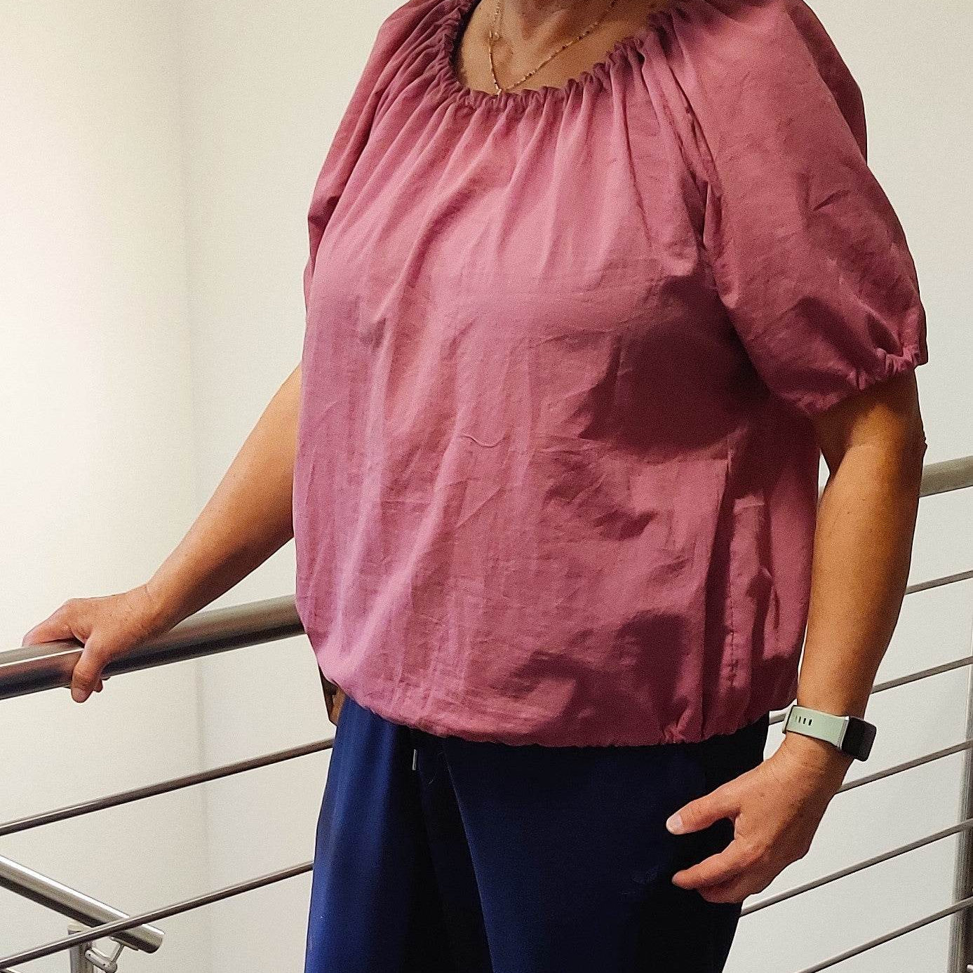 Schnittmuster Ida – Carmenbluse mit Gummizug und Volantärmeln Gr.34-50/ BU 80-116 - Sewando