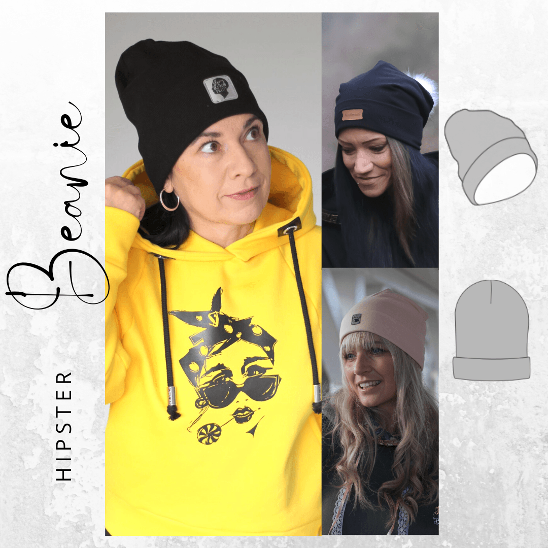 Schnittmuster Hipster Beanie 5 Größen : - Sewando