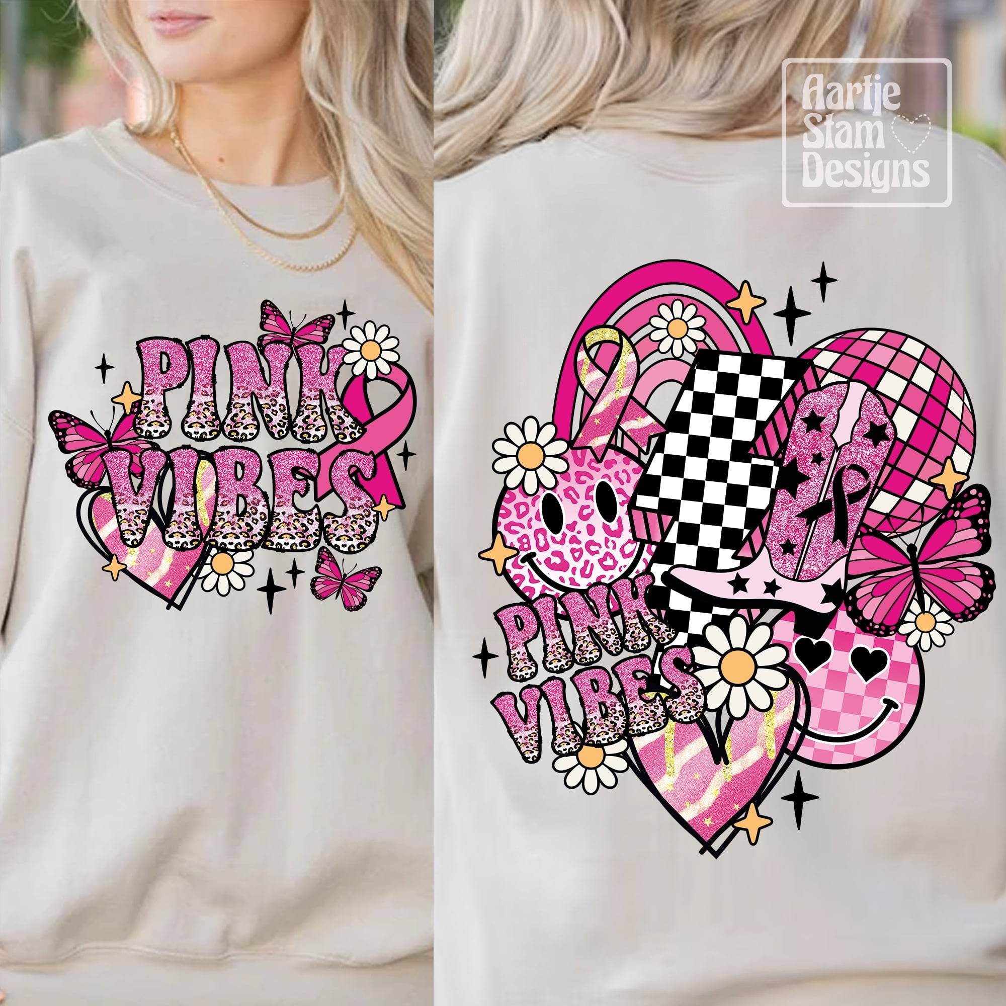 Pink Vibes – Druckmotiv mit Schmetterlingen, Leopardprint, Ribbon & Statement 💖✨ - Sewando