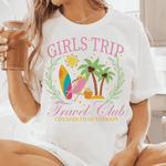 Girls Trip Bügelbild für JGA – Travel Club Grafik mit Palmen, Strand & Sonnenliege - Sewando