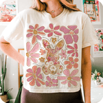 Boho Osterhase mit Blumen – PNG Bügelbild für DIY-Projekte & Frühling - Sewando