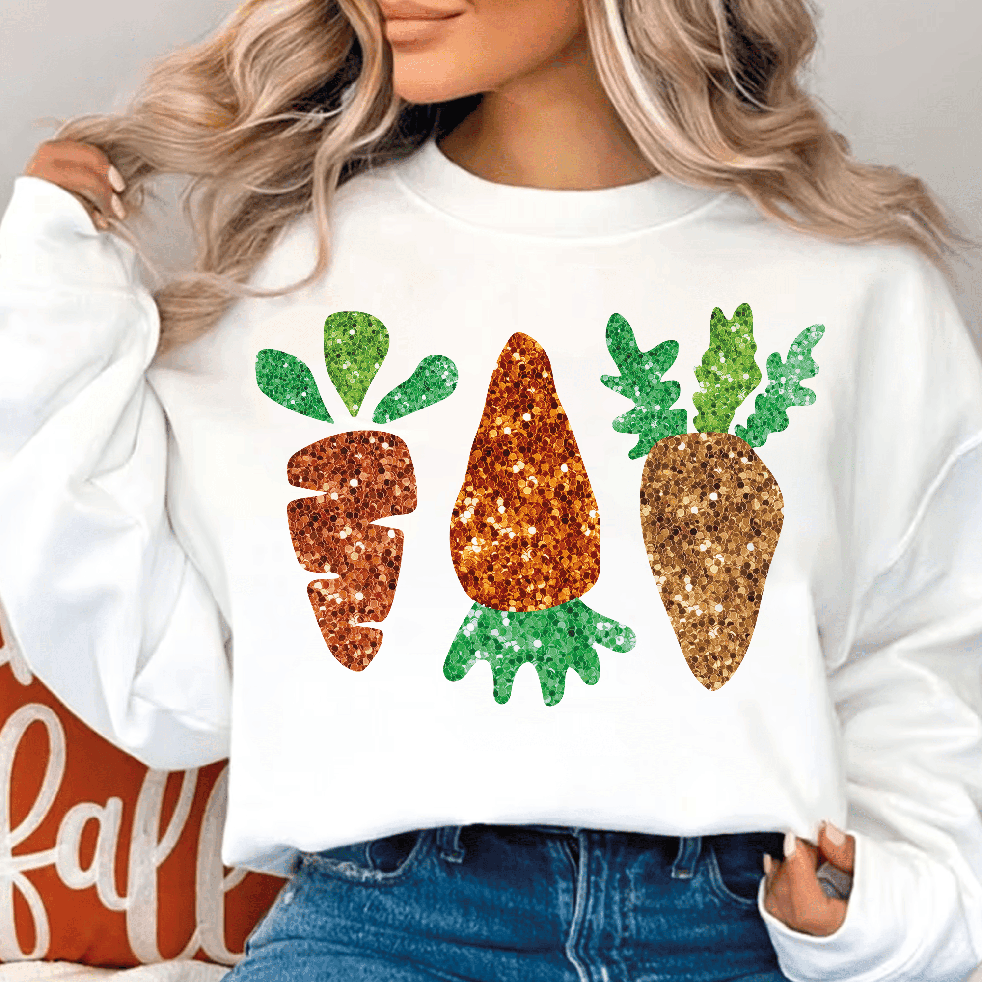 Glitzer-Möhren Bügelbild – Karotten-Druck für Ostern, Frühling & Gartenliebe - Sewando
