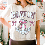 Boatin’ Anker Bügelbild– Maritimes PNG Design mit Schleifen & Karo - Sewando