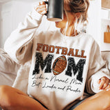 Football Mom – Glitter-T-Shirt Druckmotiv mit Football & Spruch „Louder and Prouder“ - Sewando