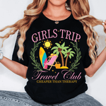 Girls Trip Bügelbild für JGA – Travel Club Grafik mit Palmen, Strand & Sonnenliege - Sewando