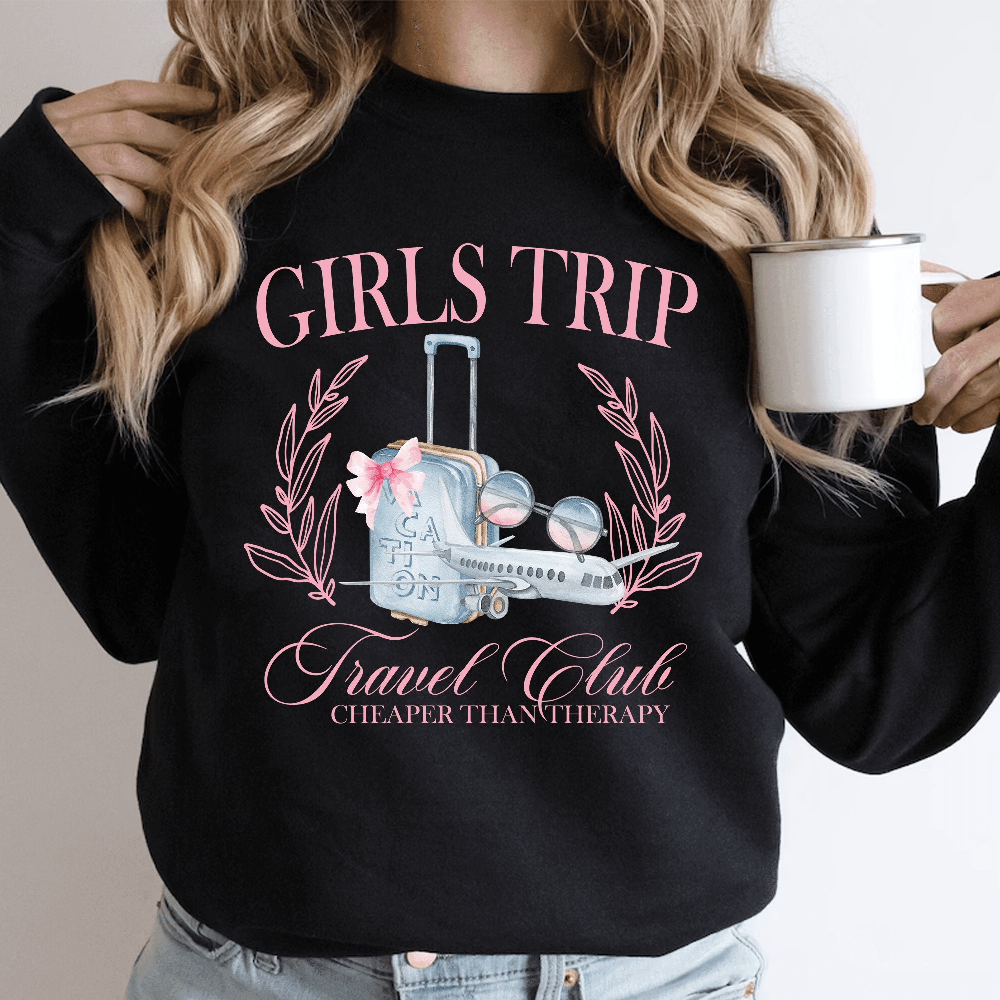 Girls Trip Sublimationsdesign – Travel Club Aquarell Motiv für T-Shirt & DIY-Projekte - Sewando