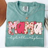 Preppy Erdbeer Mama PNG – Buntes Sublimationsdesign mit Früchten & Blumen