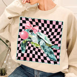 Coole Schildkröte mit Kaugummi – Sublimationsdesign im Retro-Style (1 PNG)