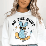 On the Hunt – Bügelbild mit Osterhase auf Skateboard - Sewando