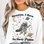 Houston, I Have So Many Problems – Weltraum-Waschbär Bügelbild (1 PNG) 🚀🦝🌌 - Sewando