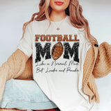 Football Mom – Glitter-T-Shirt Druckmotiv mit Football & Spruch „Louder and Prouder“ - Sewando