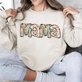 Bügelbild Mama – Blumen & Retro-Karomuster PNG für Muttertag - Sewando