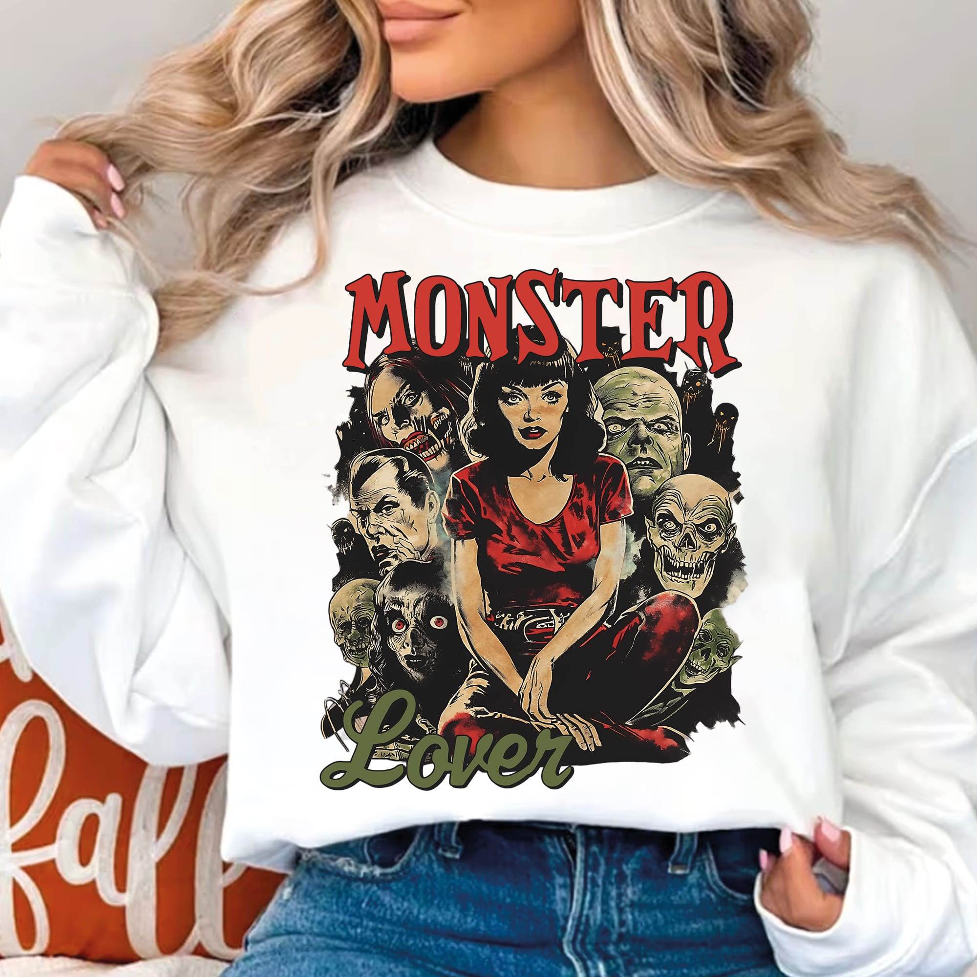 Monster Lover PNG – Vintage Horror Druckmotiv mit Retro-Charme & Grusel-Faktor 🧟‍♂️🖤 - Sewando
