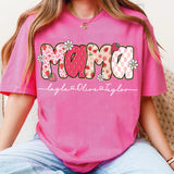 Preppy Erdbeer Mama PNG – Buntes Sublimationsdesign mit Früchten & Blumen
