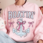 Boatin’ Anker Bügelbild– Maritimes PNG Design mit Schleifen & Karo - Sewando