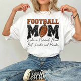 Football Mom – Glitter-T-Shirt Druckmotiv mit Football & Spruch „Louder and Prouder“ - Sewando